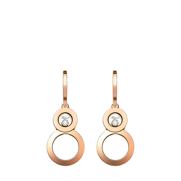 Happy 8 Earrings 18K Rose Gold And Diamonds